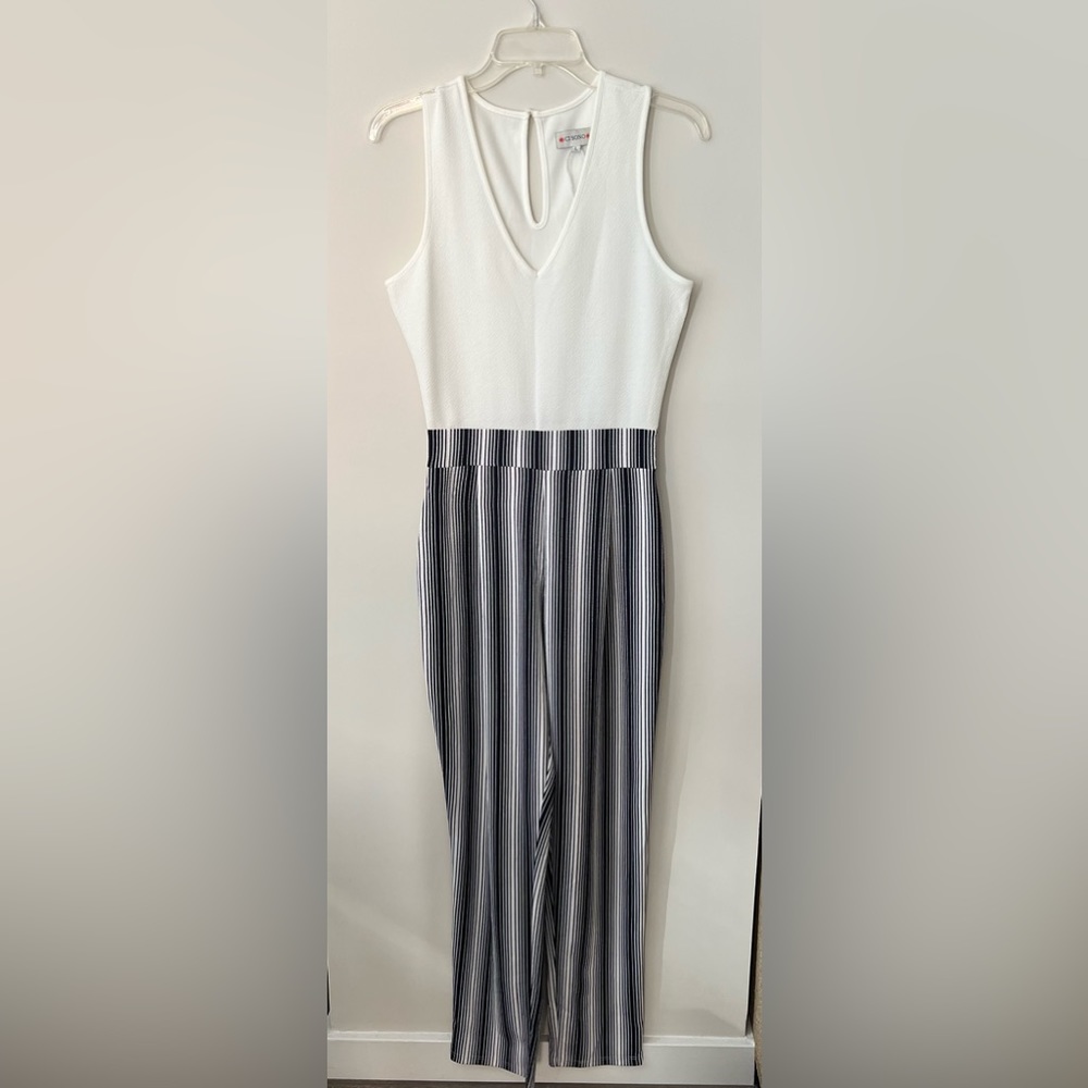 Cisono White and Navy Jumpsuit, Size L